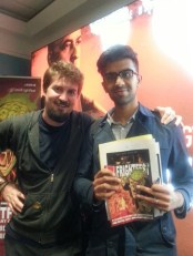 Hanging out with Adam Wingard at the Film4 Frightfest premiere of The Guest